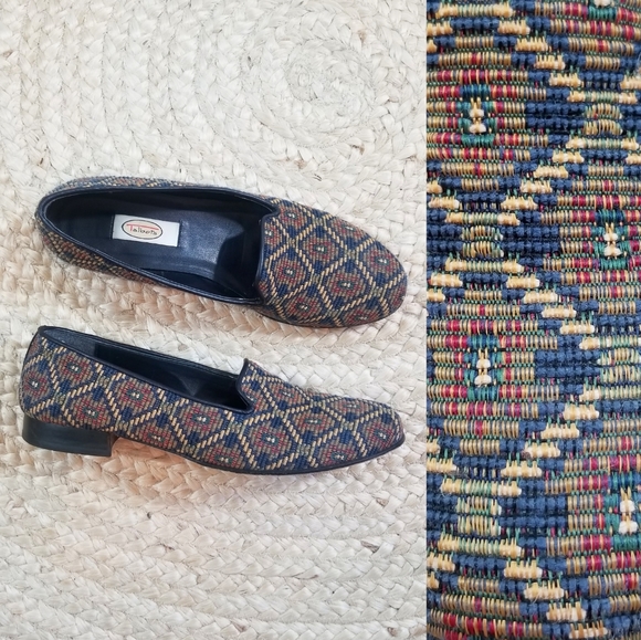 Talbots Shoes - VTG Talbots Geometric Needlepoint Loafers